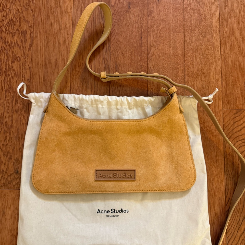 Acne Studios Brown/Tan Suede Shoulder Bag (Platt Mini)
